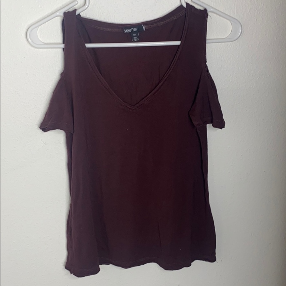 Cold Shoulder V-Neck T-Shirt